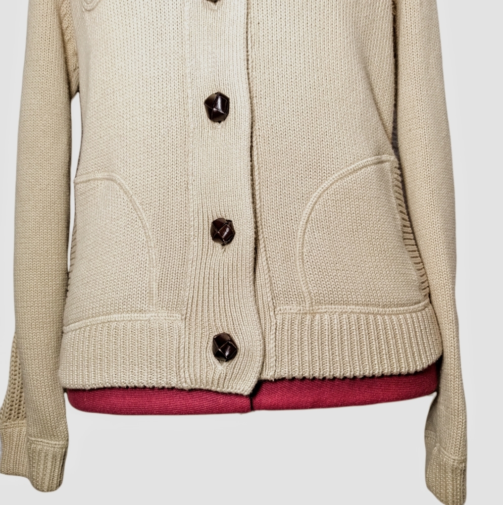 Ralph Lauren Camel Tan Cardigan Sweater Y2K 90s Medium - Picture 6 of 16